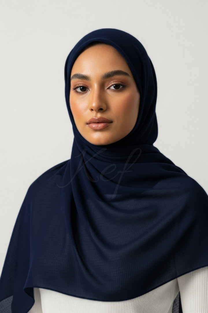 Georgette Hijab - Navy Blue