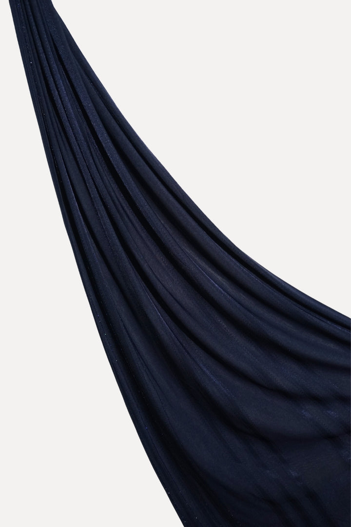 Stone Linear Jersey Hijab - Navy Blue