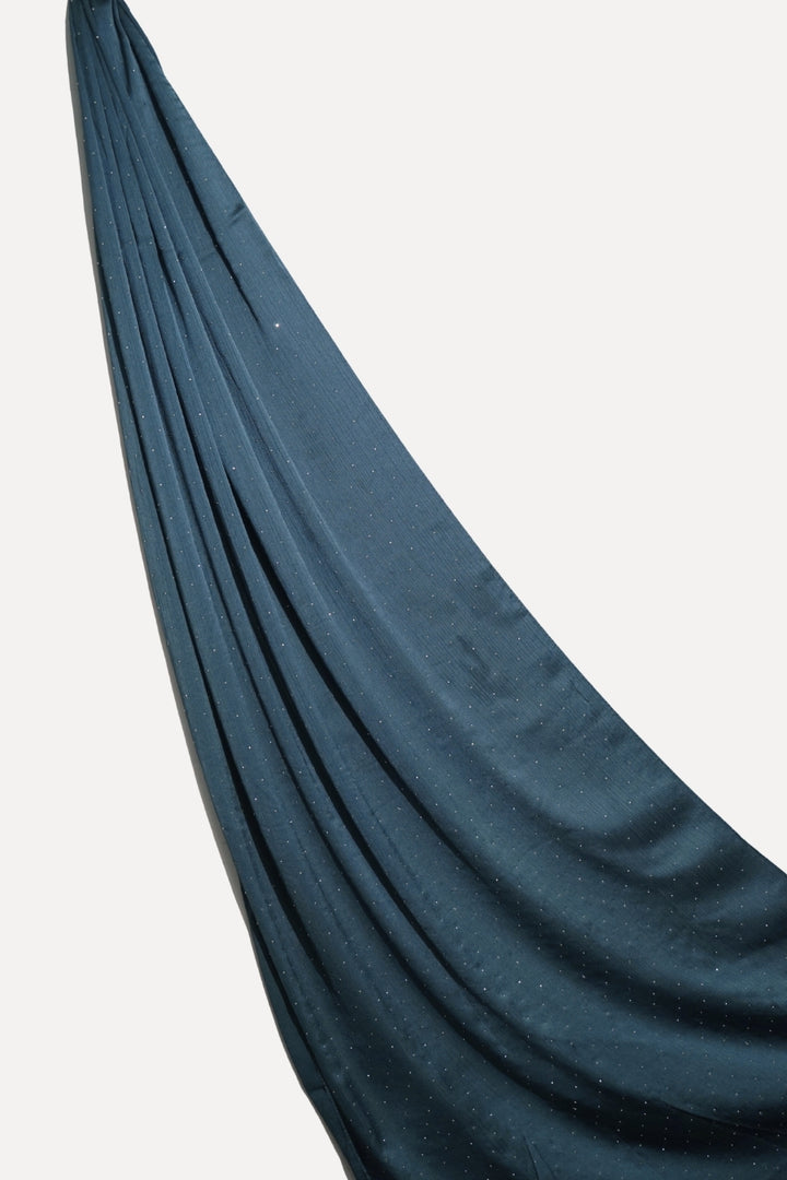 Dotted Matte Chiffon Hijab - Navy Blue