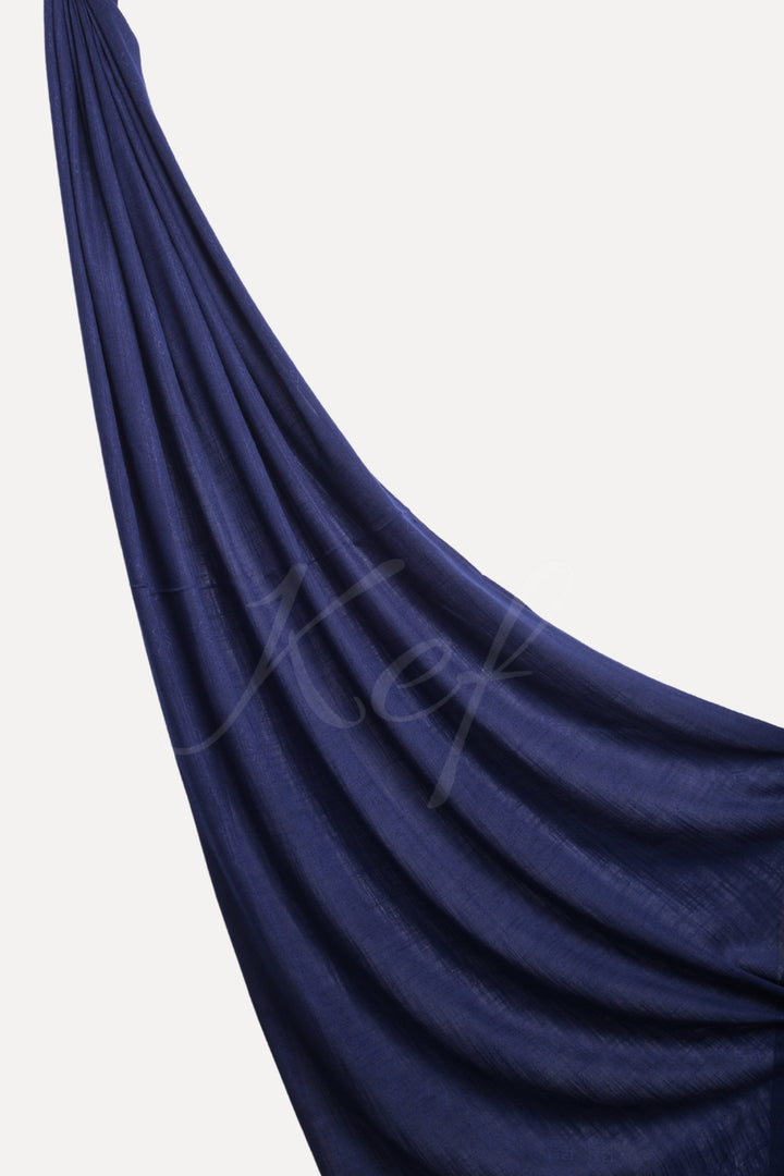 Monogram Turkish Lawn Hijab - Navy Blue