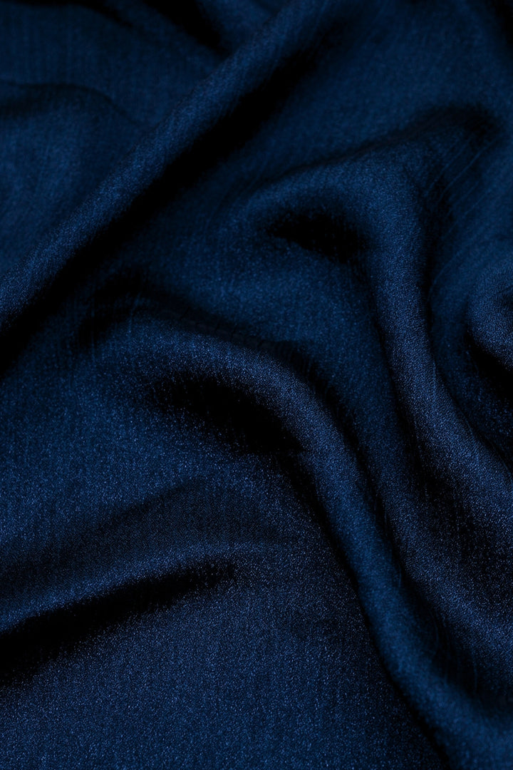 Crinkle Chiffon Hijab - Navy Blue (Shimmer)