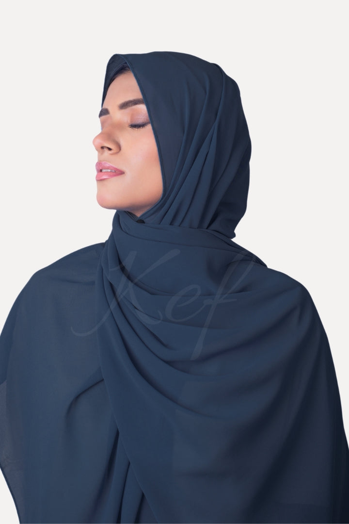 Georgette Hijab - Navy Blue