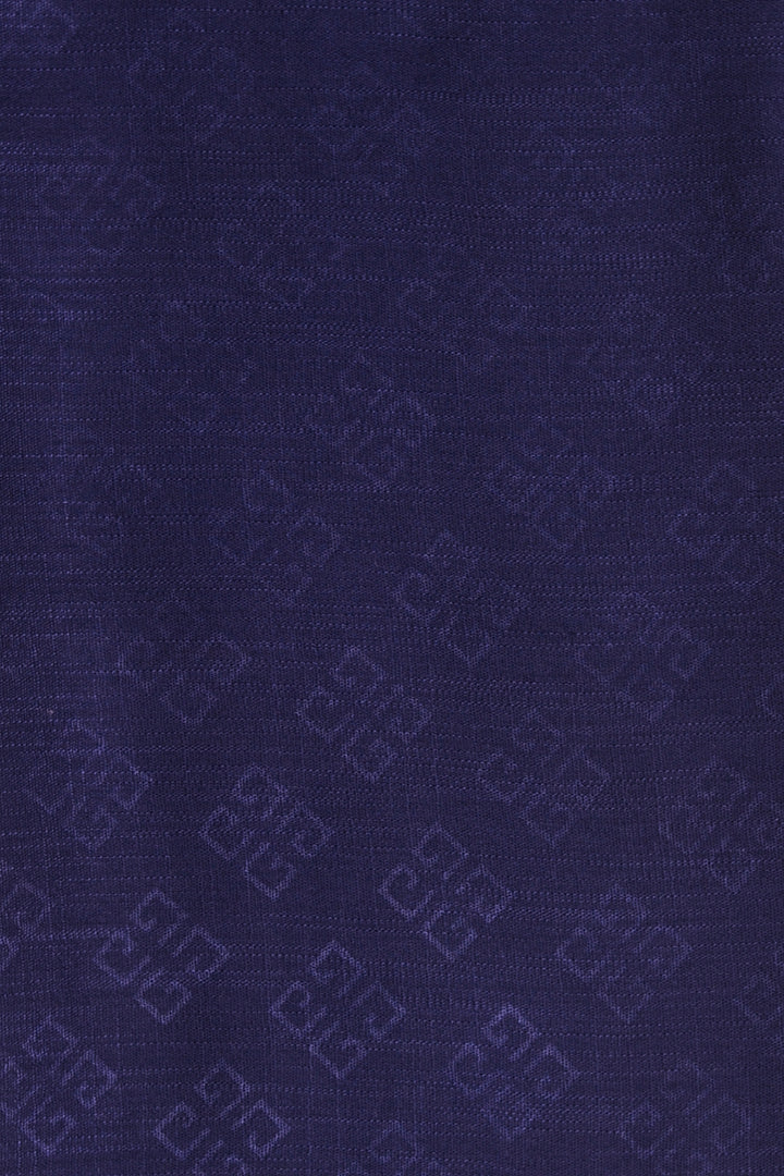 Monogram Turkish Lawn Hijab - Navy Blue