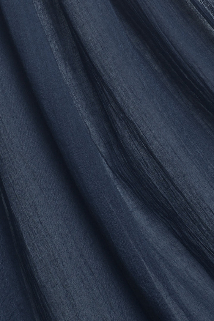 Soft Crumpled Lawn Hijab - Navy Blue