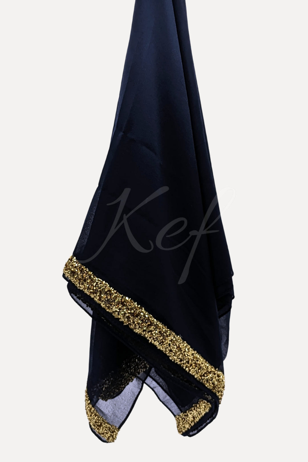 Lace Georgette Hijab - Navy Blue