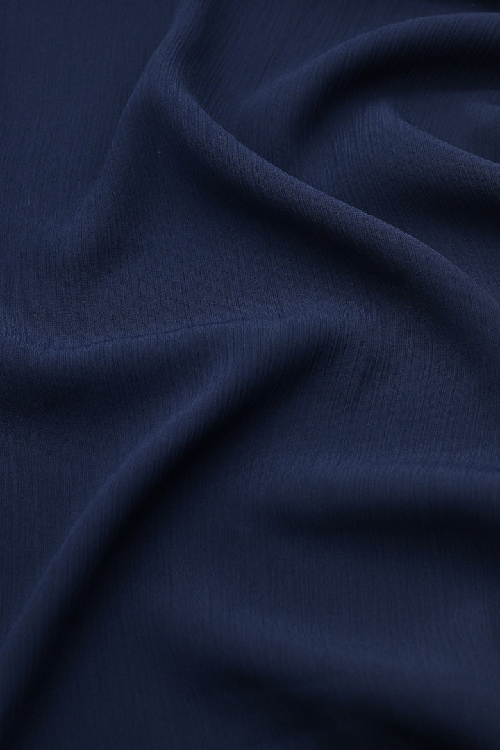 Textured Chiffon - Navy Blue
