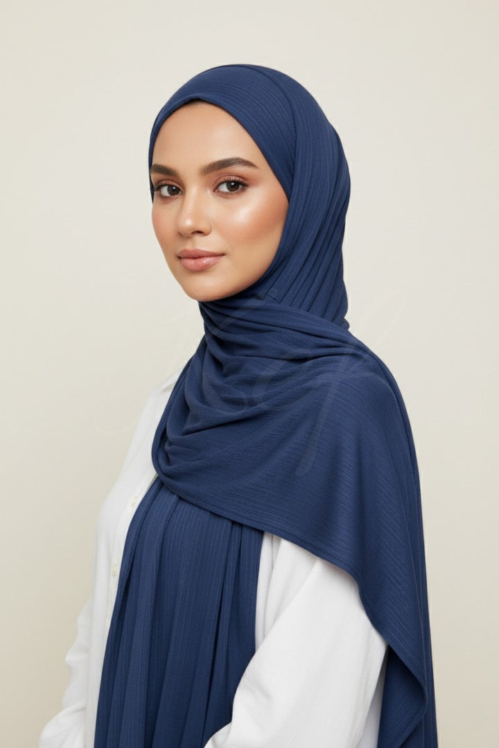 Bamboo Jersey Hijab - Navy Blue