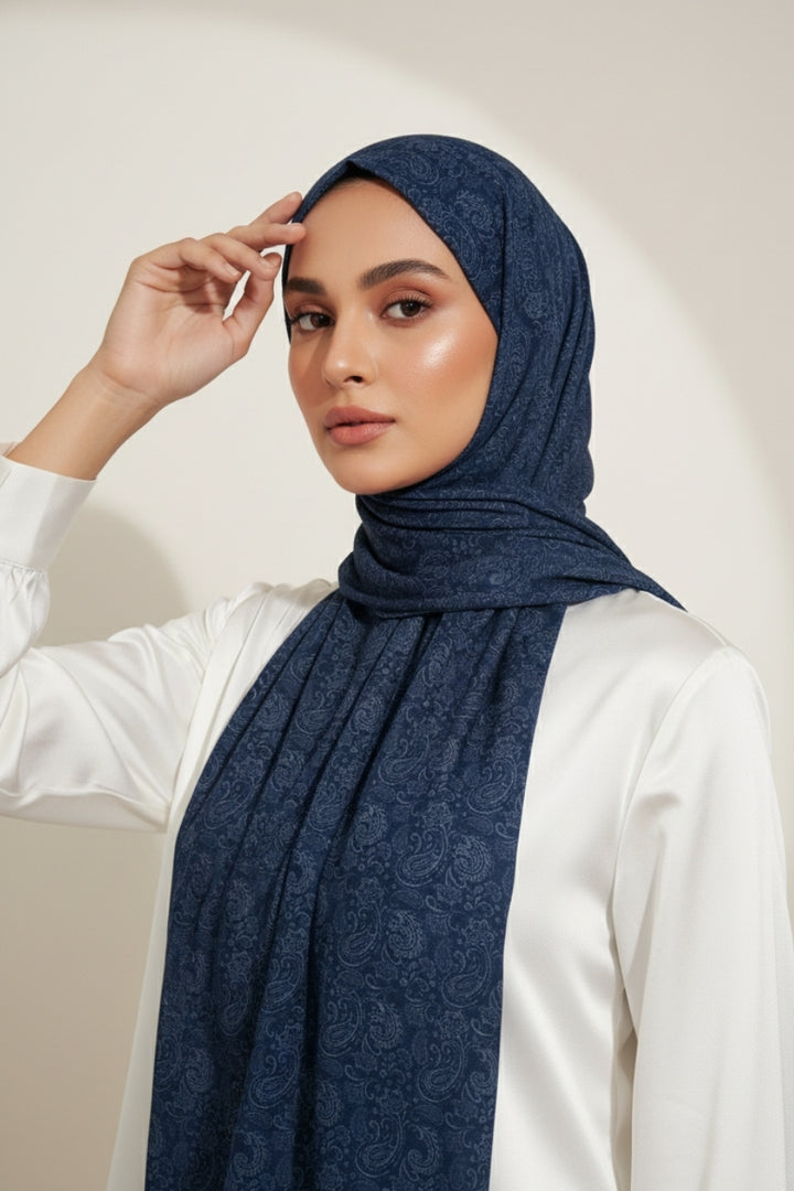 Amber Dusk Lawn - Navy Blue