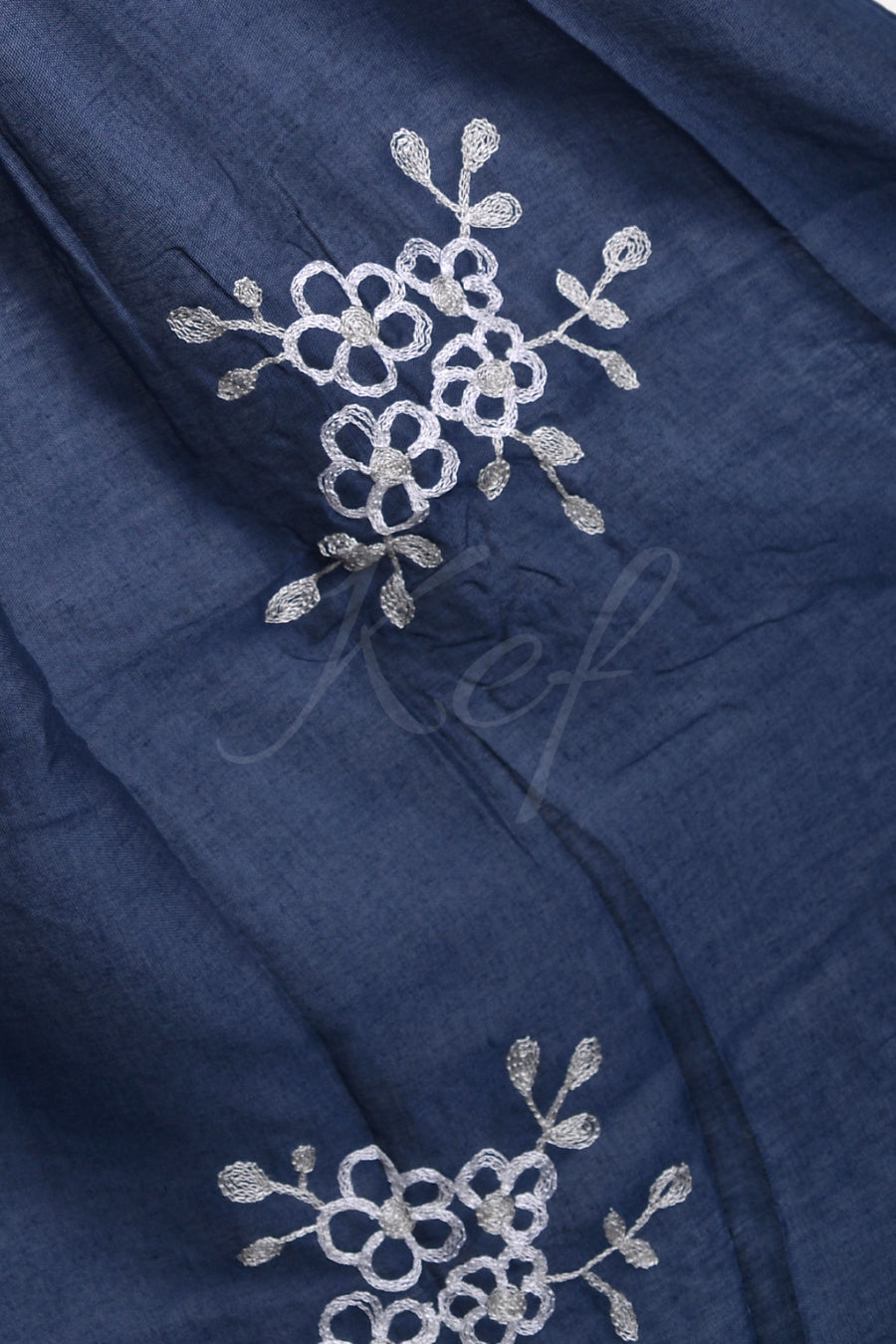 Alyssum Embroidery Lawn Hijab - Navy blue