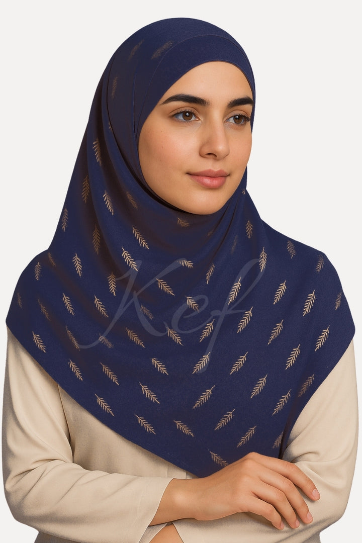 Willow Foil Lawn Hijab - Navy Blue
