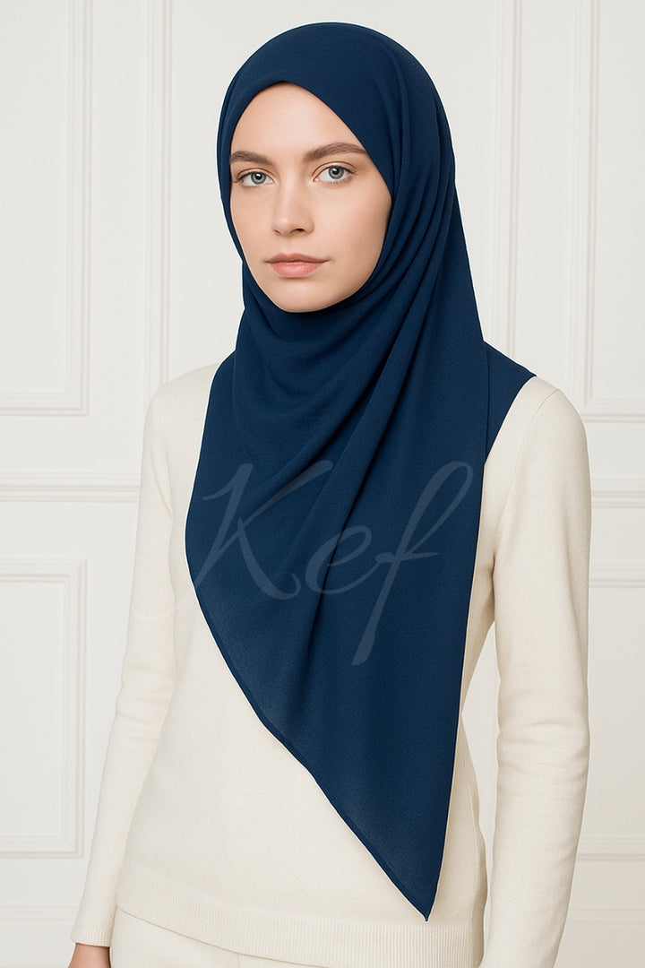 Georgette Hijab - Navy Blue
