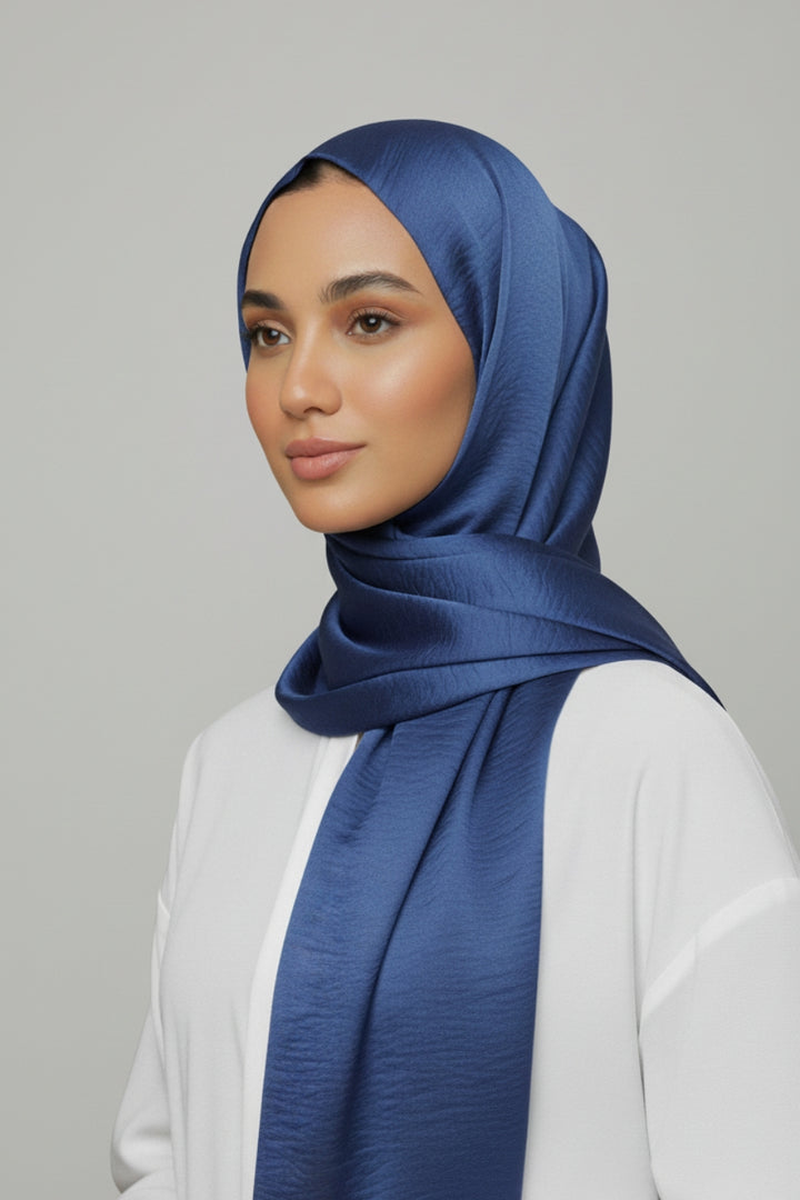 Crepe Textured Chiffon - Navy Blue