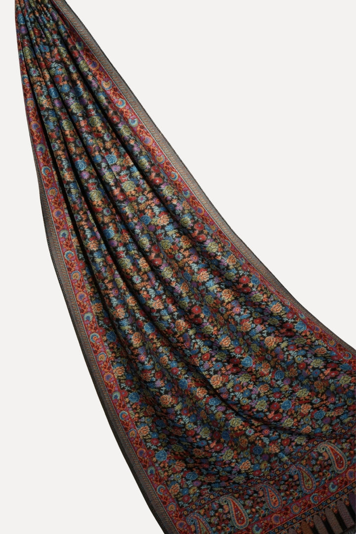 Printed Cashmere Legacy Hijab - Noir Bloom
