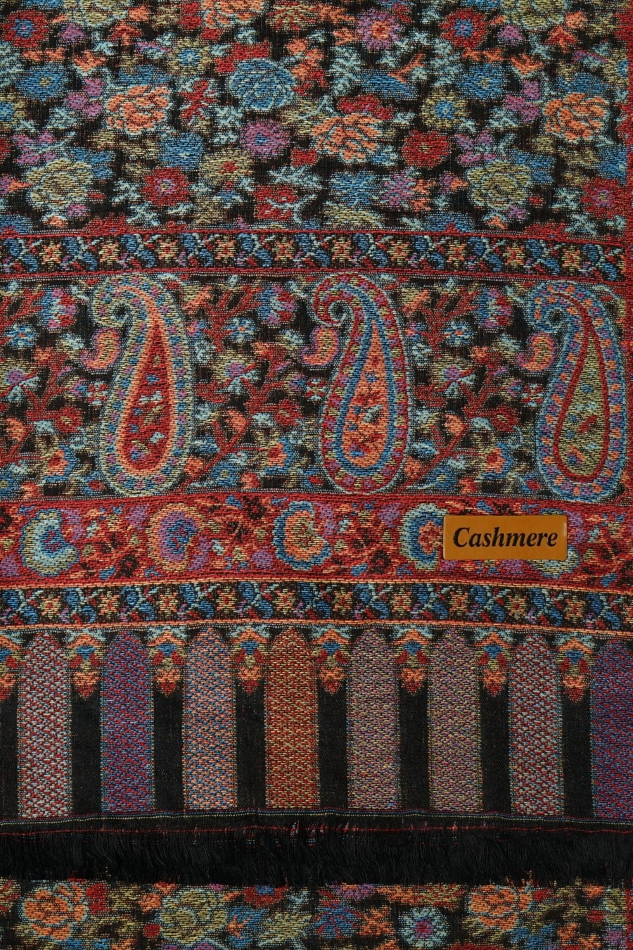 Printed Cashmere Legacy Hijab - Noir Bloom