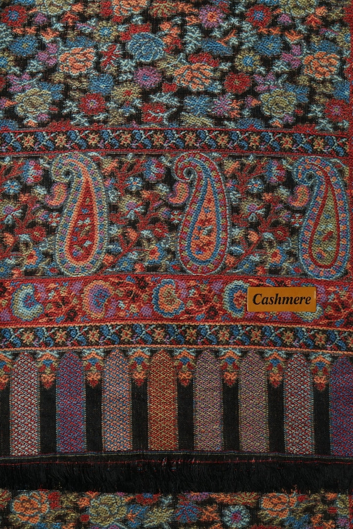 Printed Cashmere Legacy Hijab - Noir Bloom