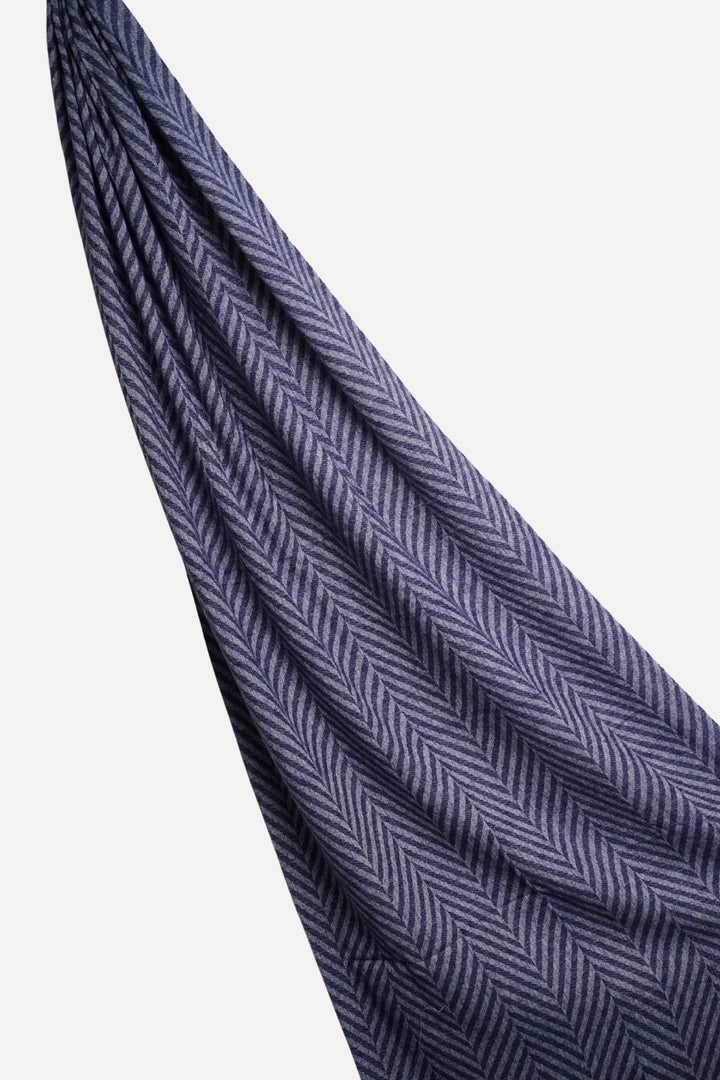 Classic Patterned Cashmere - Nordic Blue