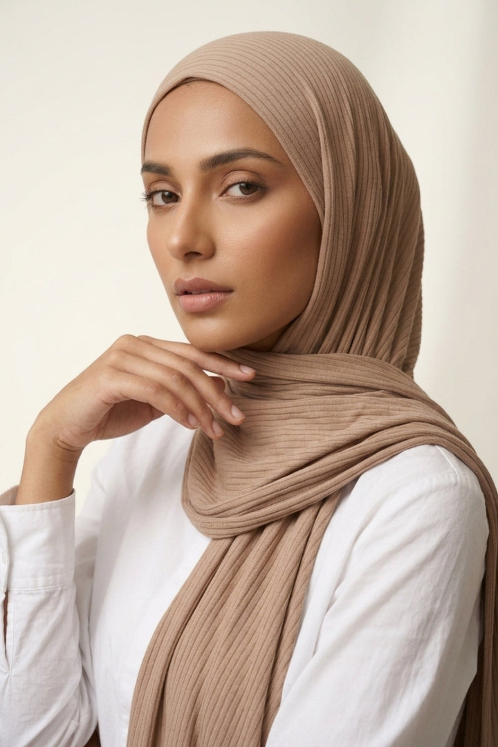 Micro Rib Jersey - Nude Beige