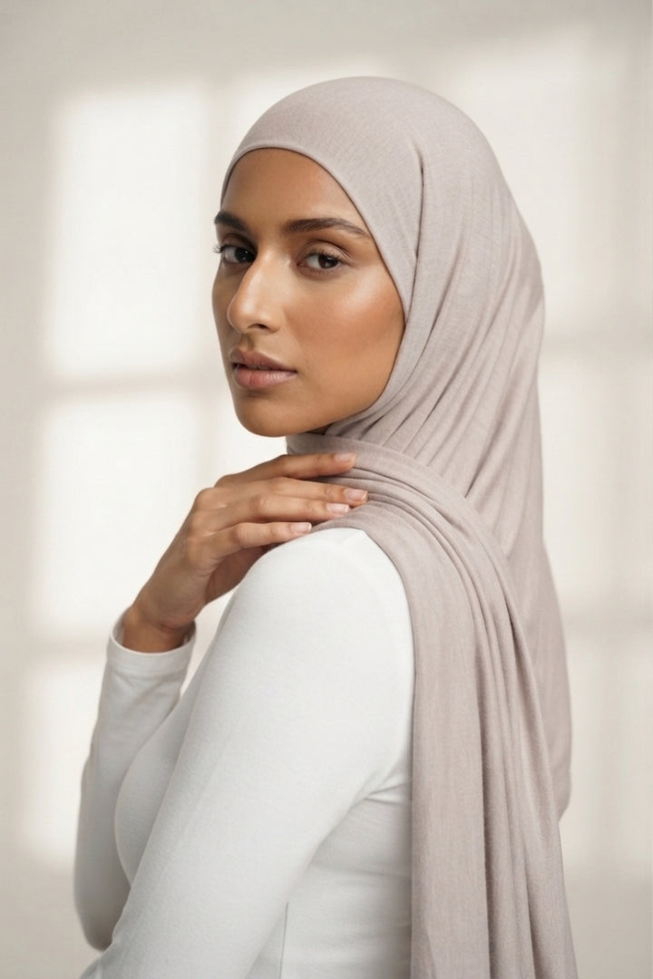 Plain Jersey Hijab - Oat Meal