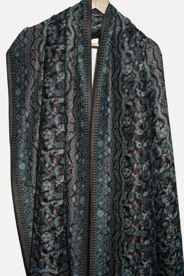 Printed Cashmere Shawl - Obsidian