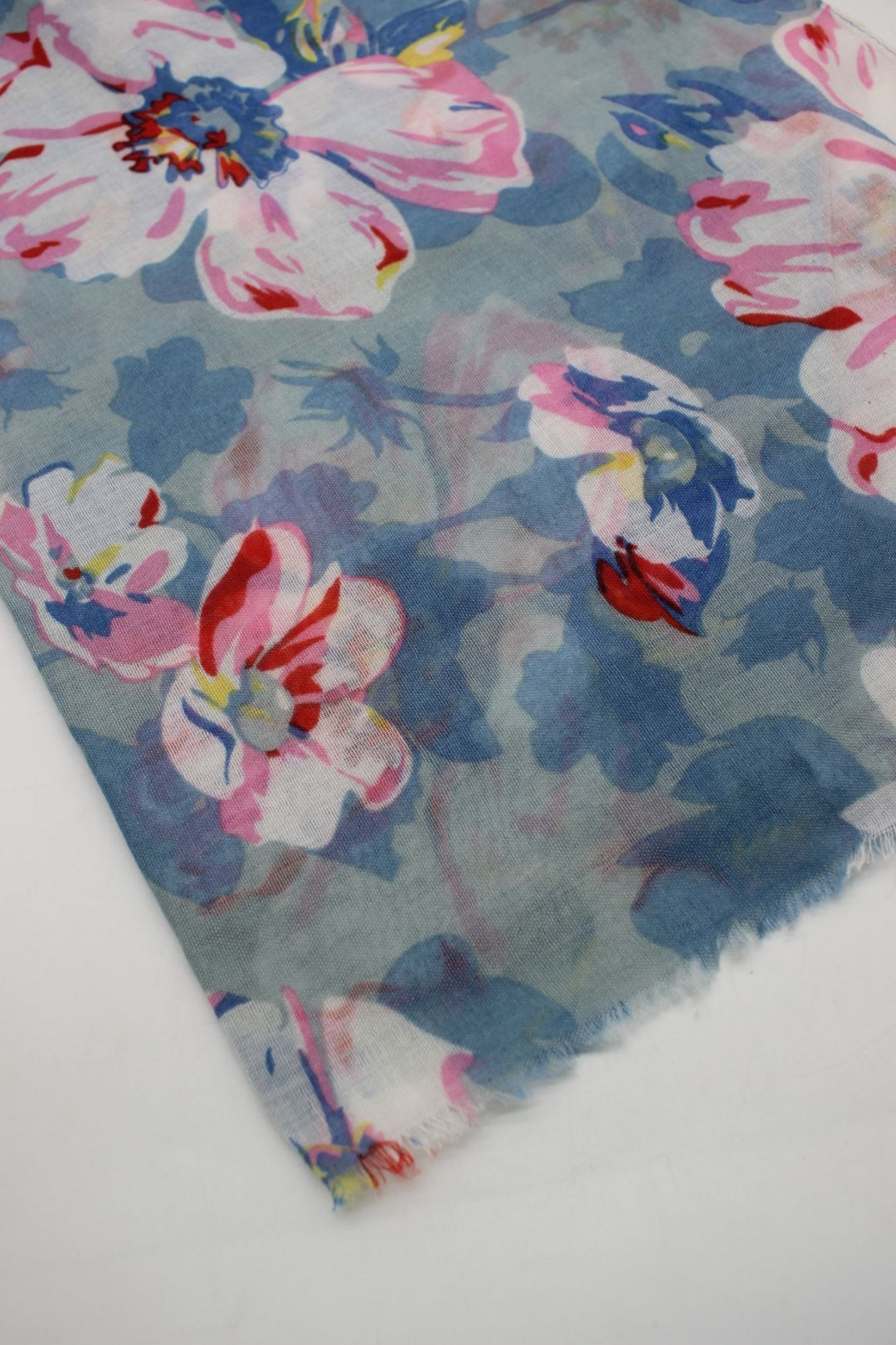 Printed Floral Lawn Hijab - Ocean