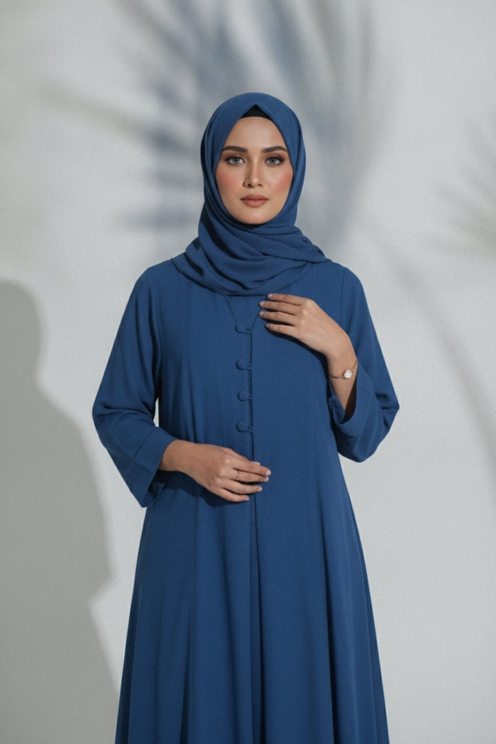 Grace Button-Front Abaya