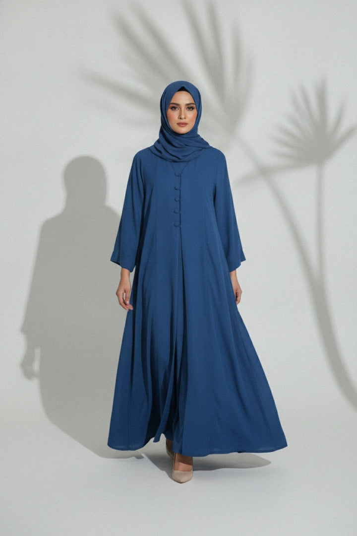 Grace Button-Front Abaya
