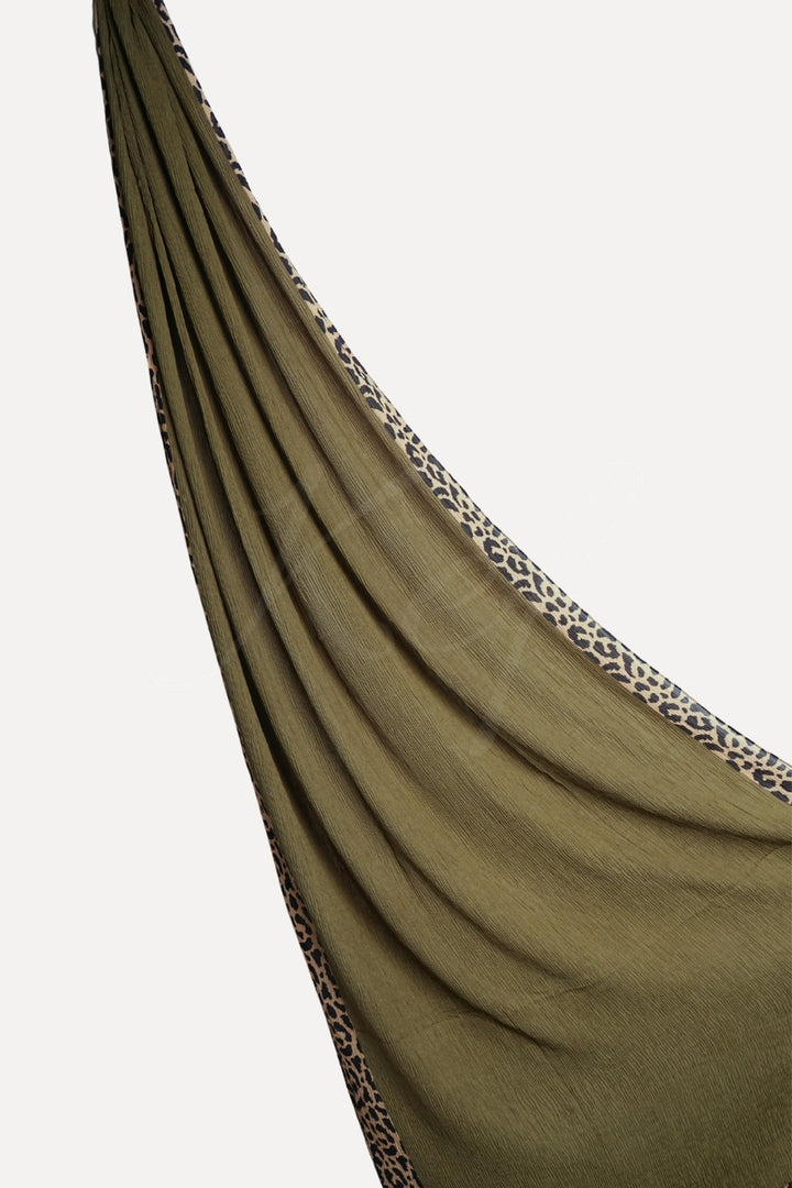 Pleated Crinkle Hijab - Olive