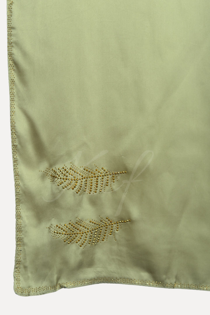 Leaf Studded Silk - Olive