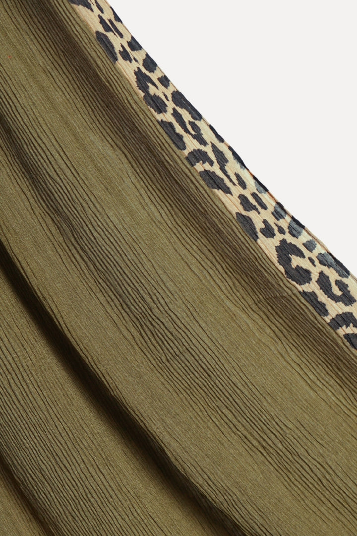 Pleated Crinkle Hijab - Olive