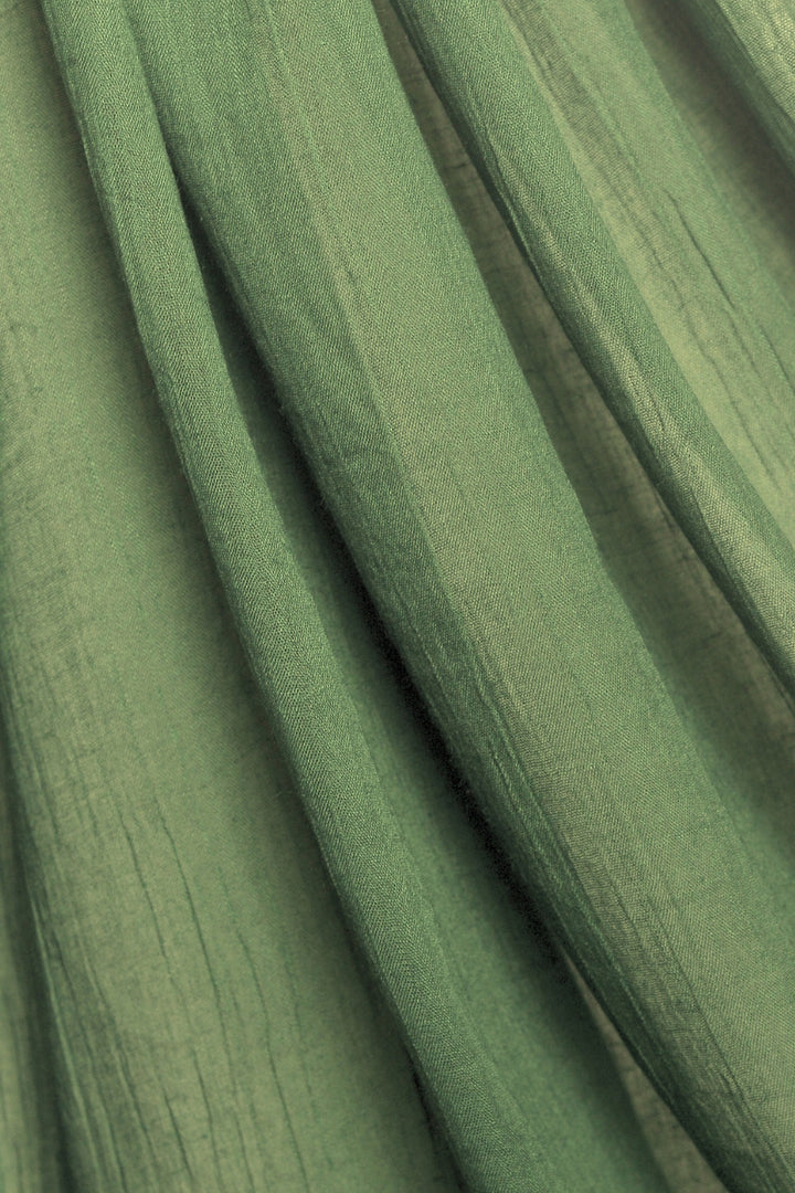 Soft Crumpled Lawn Hijab - Olive Green