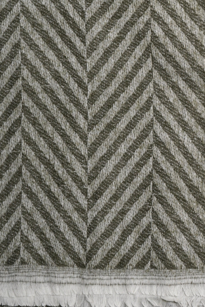 Classic Patterned Cashmere - Olive Mist