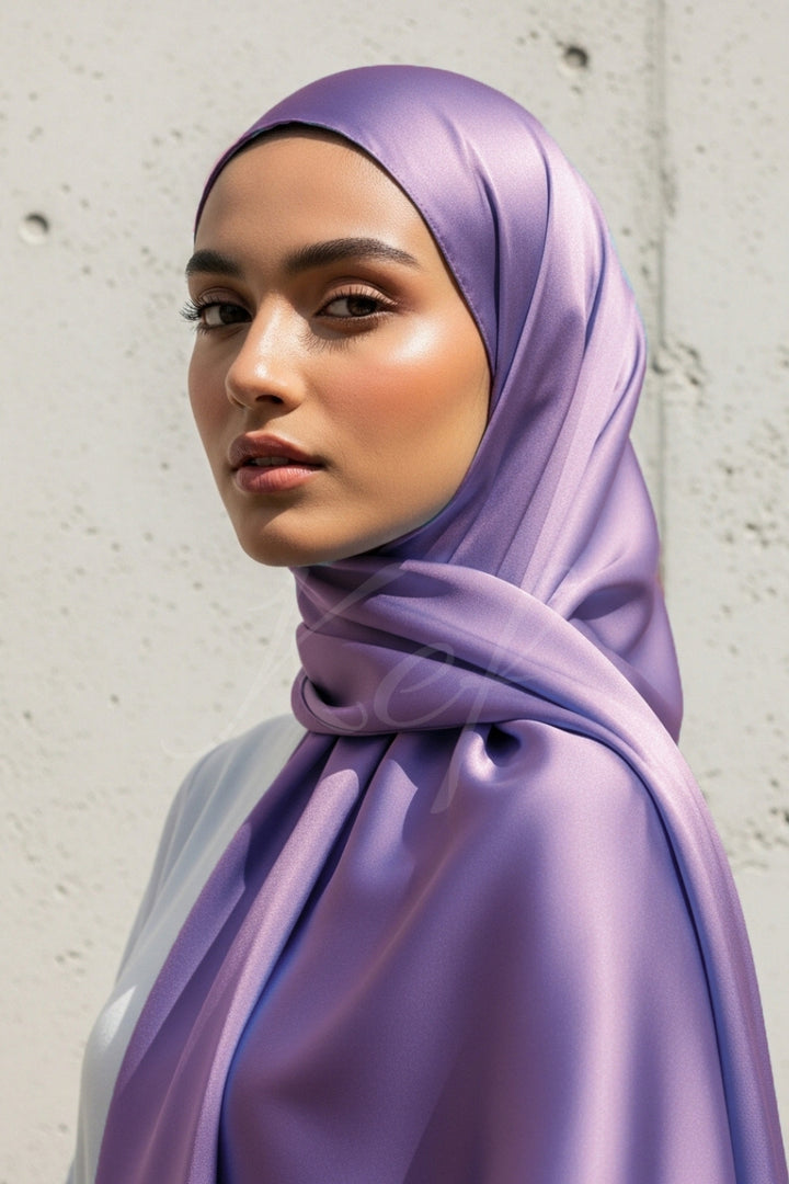 Plain Silk Hijab - Orchid Lavender
