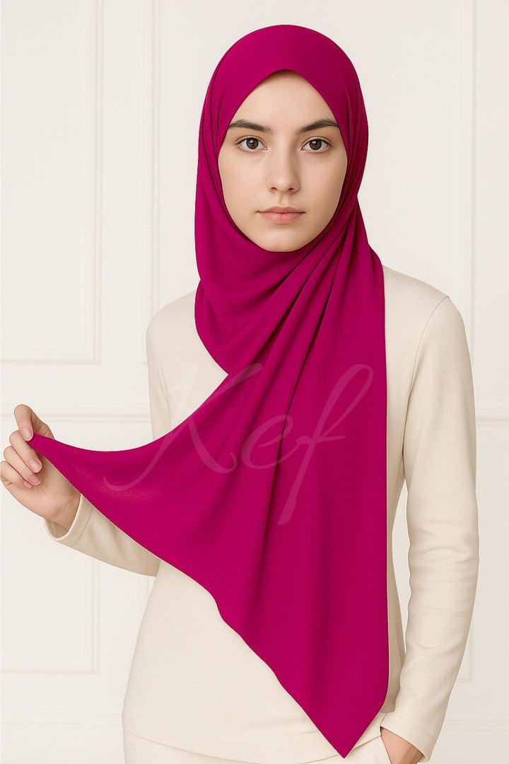 Georgette Hijab - Pansy Pink