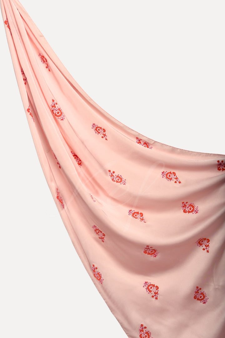 Block Print Silk - Peach