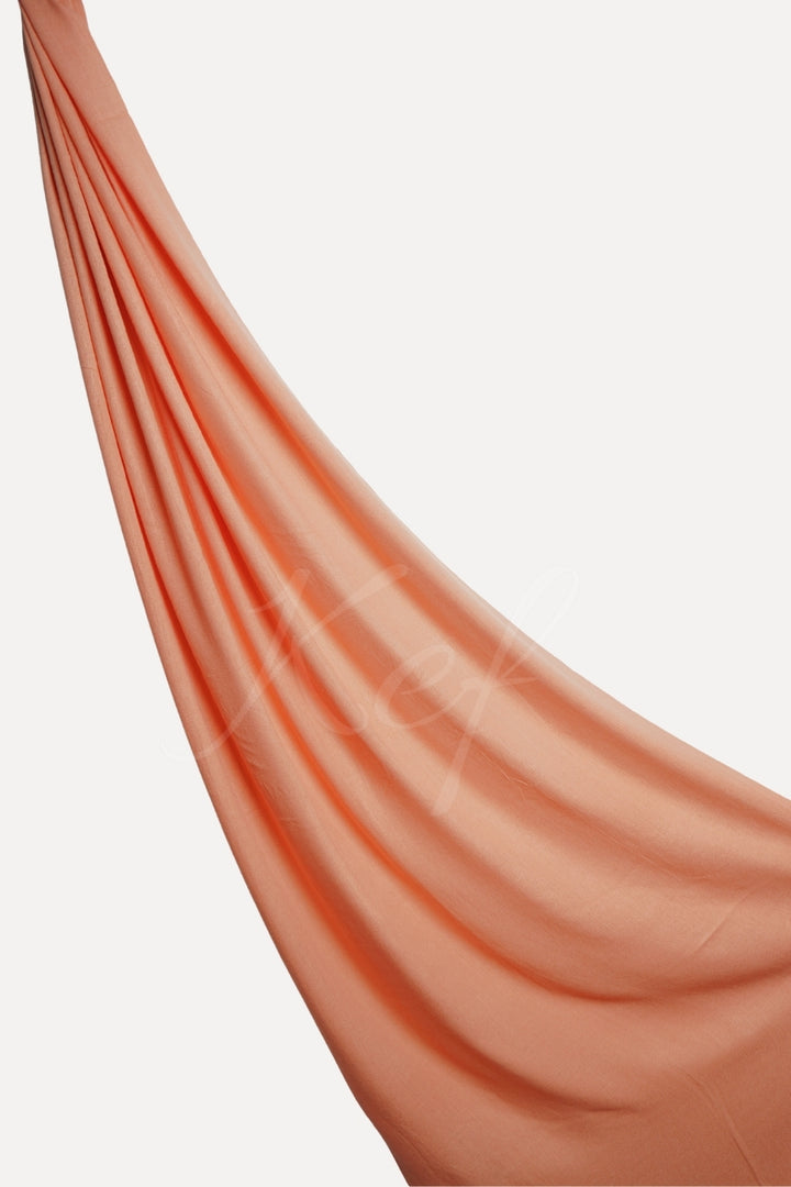Plain Cashmere Hijab - Peach Pacific
