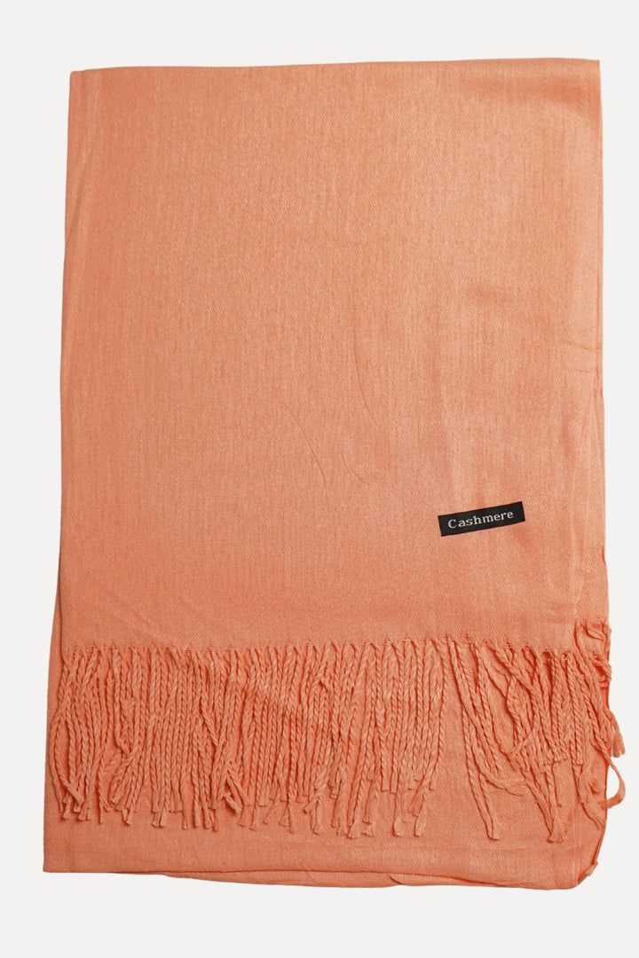 Plain Cashmere Hijab - Peach Pacific