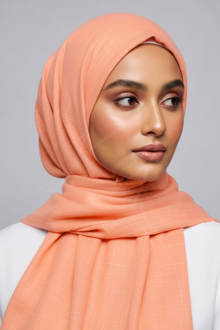 Turkish Lawn XL Hijab - Peach Pacific
