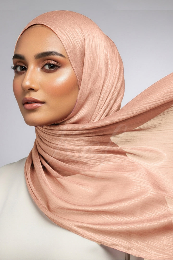 Luxe Chiffon Hijab - Peachy Pink