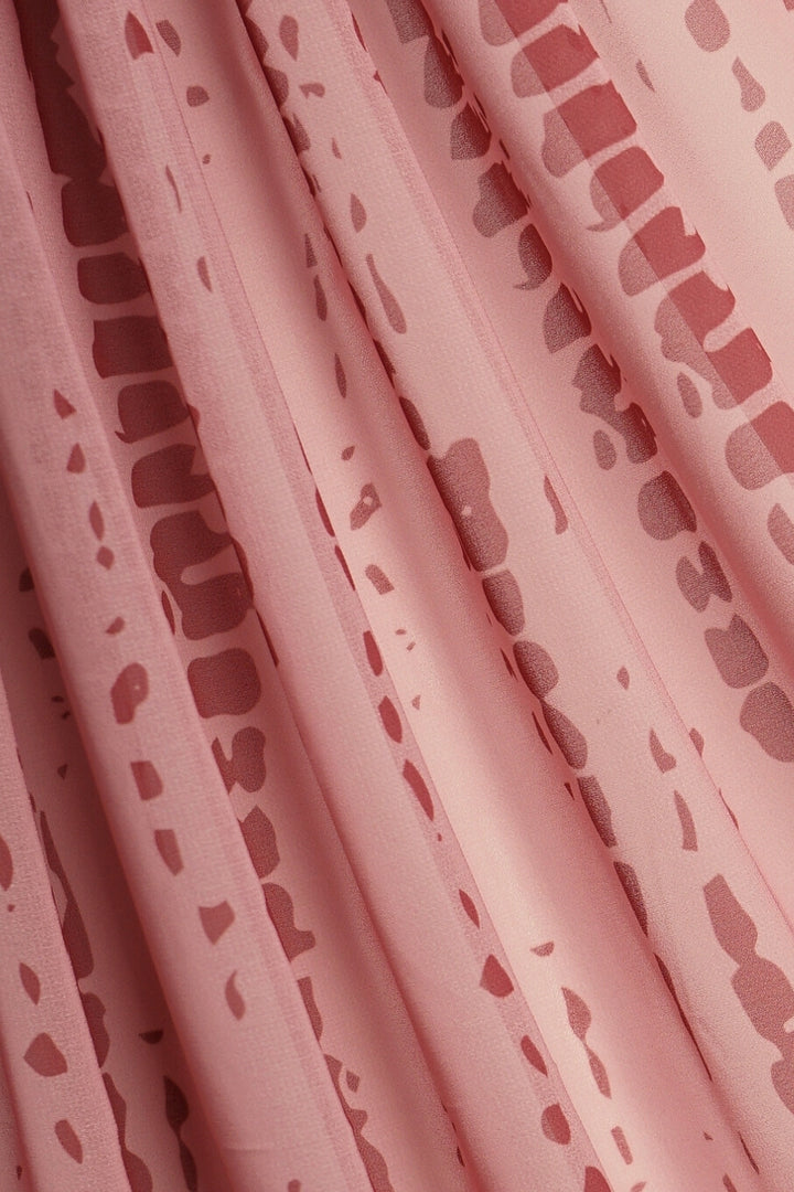 Tiedye Print Chiffon Hijab - Peachy Pink