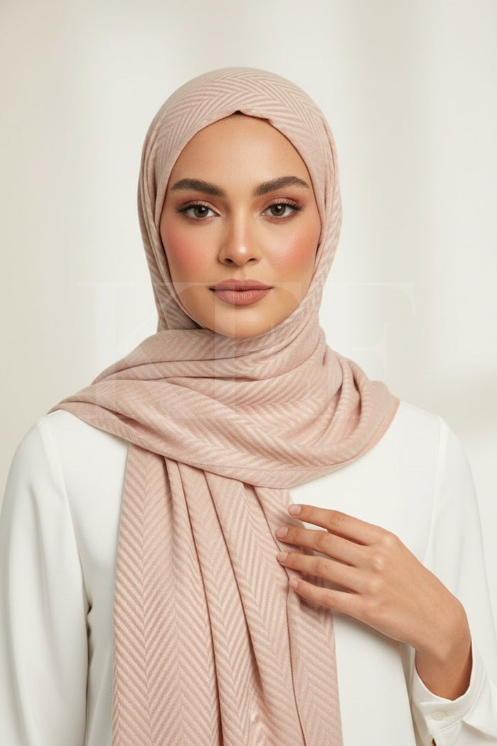 Patterned Cashmere - Peachy Pink