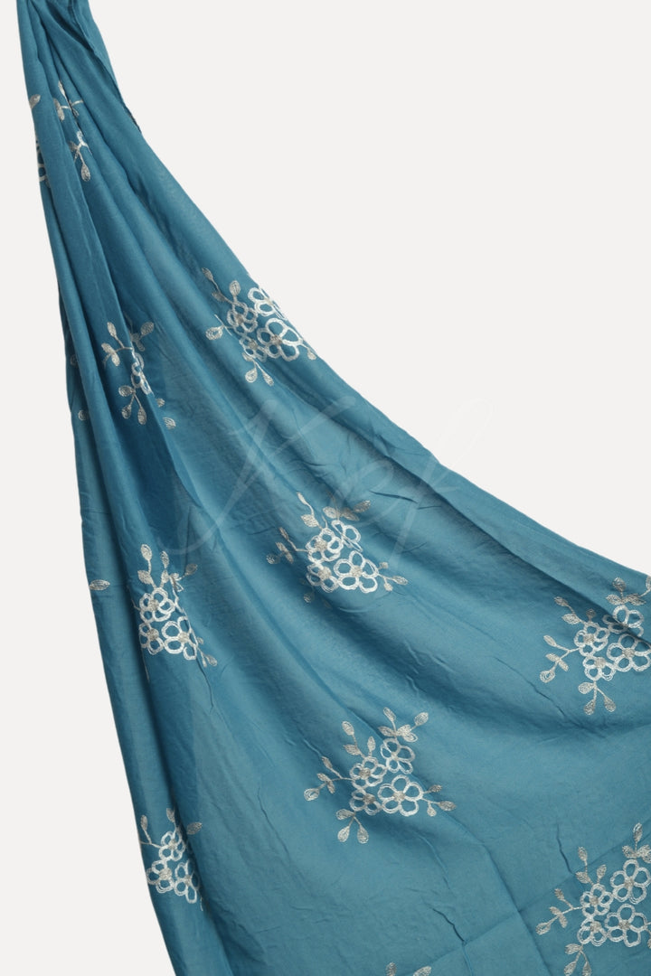 Alyssum Embroidery Lawn Hijab - Peacock