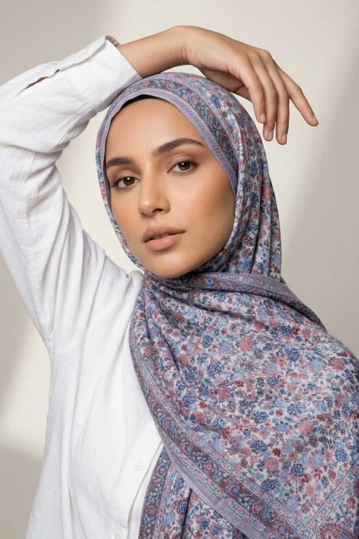 Printed Cashmere Legacy Hijab - Pearl