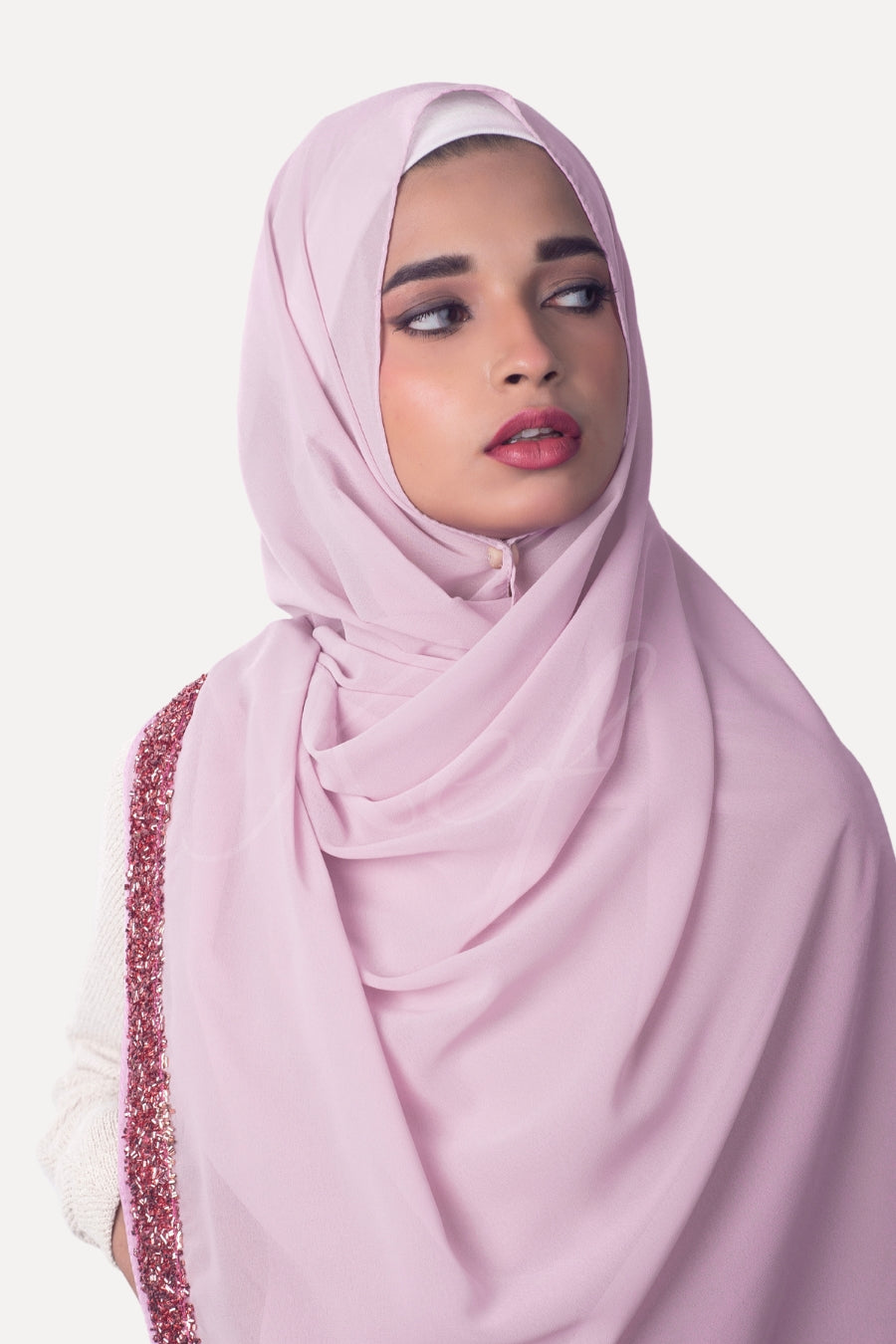 Lace Georgette Hijab - Periwinkle