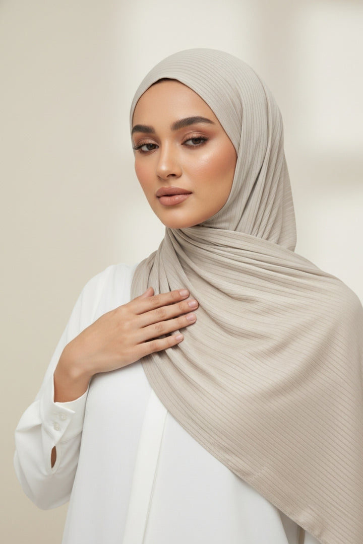 Linear Rib Jersey - Platinum