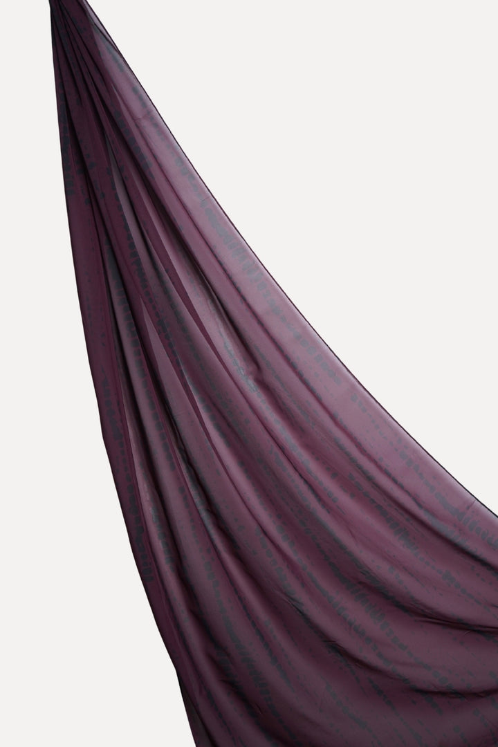 Tiedye Print Chiffon Hijab - Plum