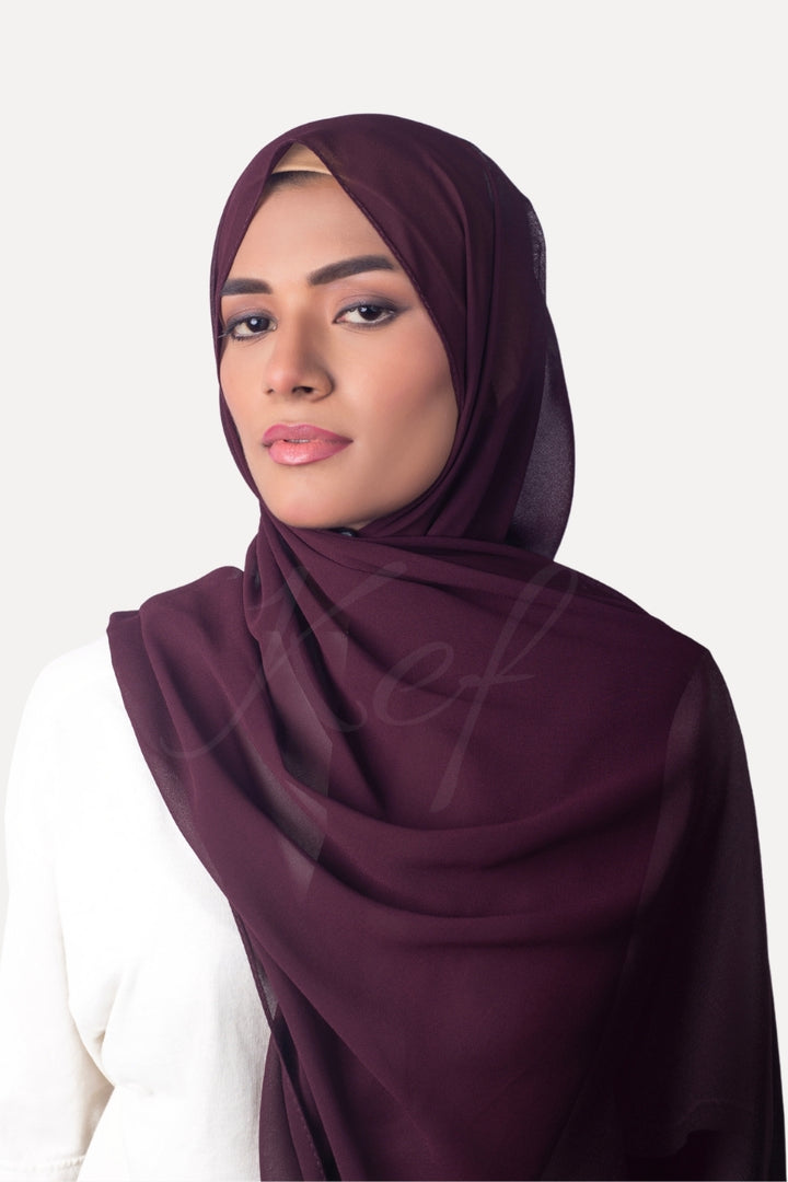 Georgette Hijab - Plum