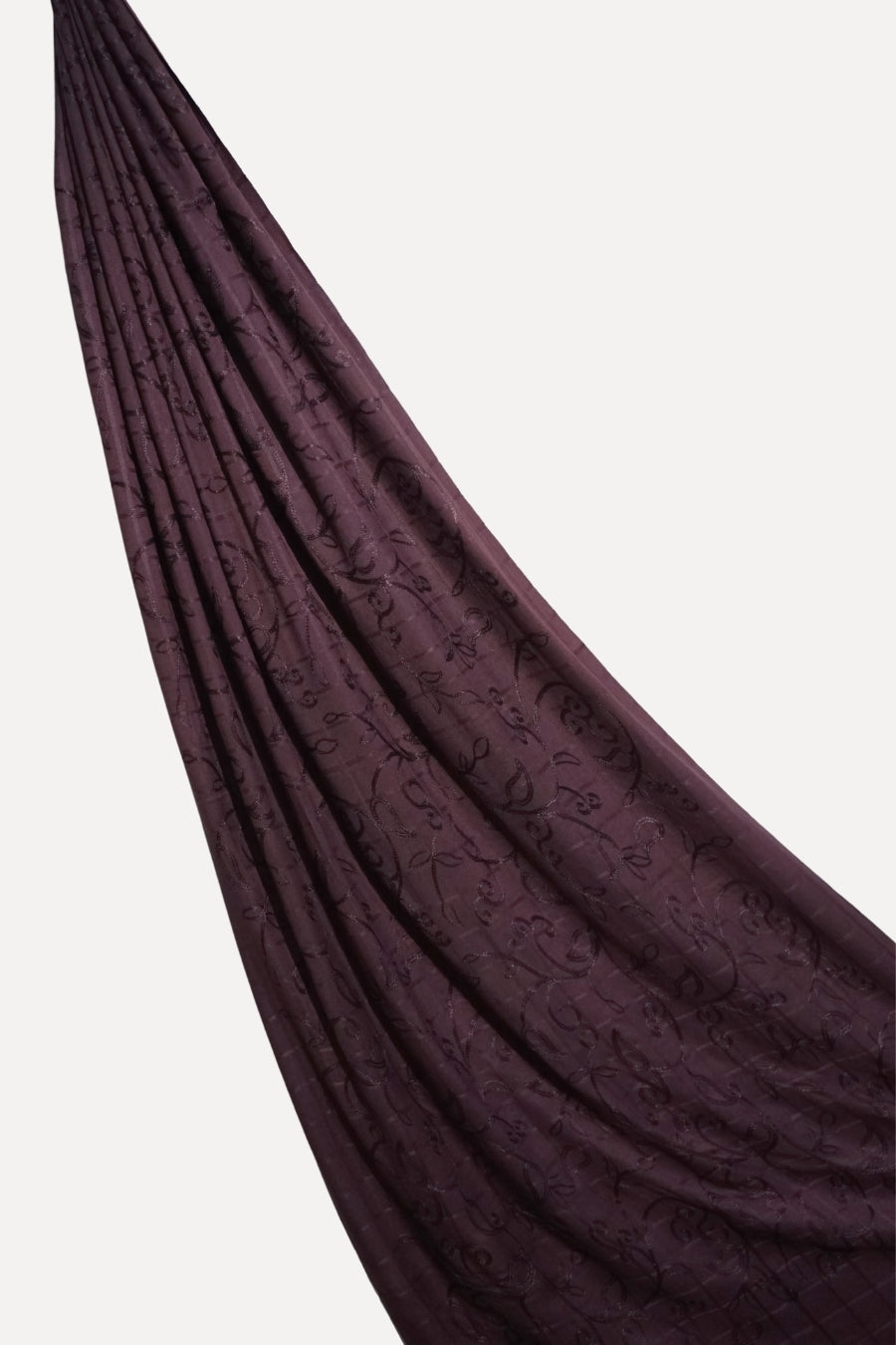 Checkered Embroidery Lawn - Plum