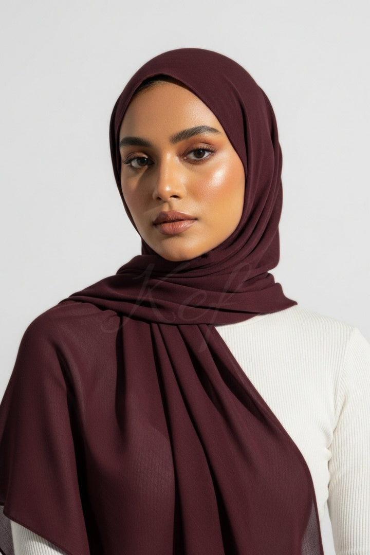 Georgette Hijab - Plum