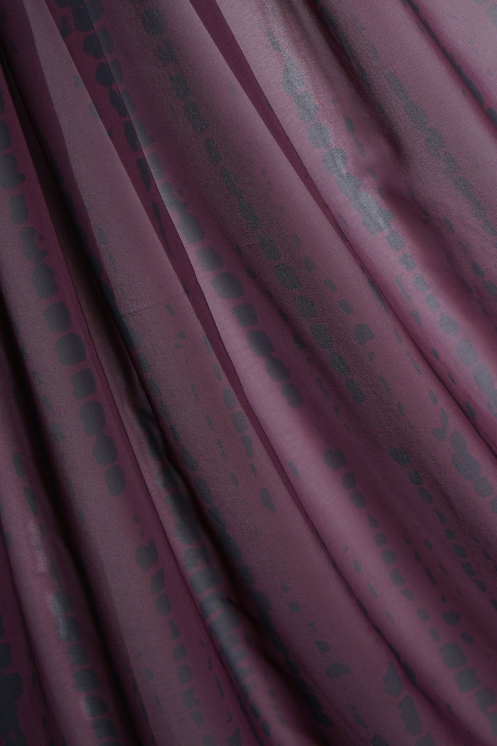 Tiedye Print Chiffon Hijab - Plum