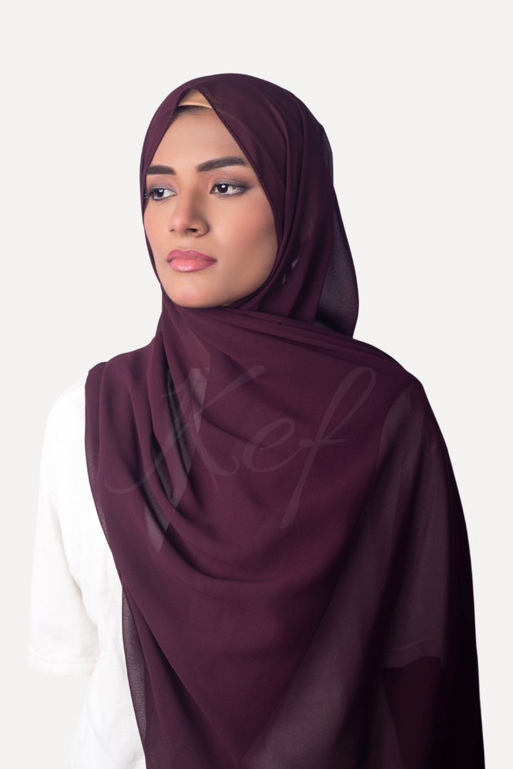 Georgette Hijab - Plum